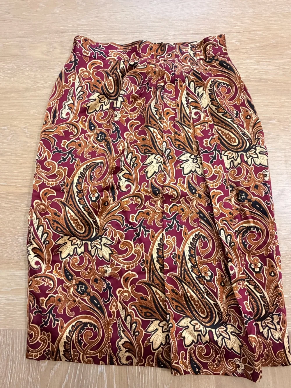 Dana Buchman Burgundy Paisley Pencil Skirt